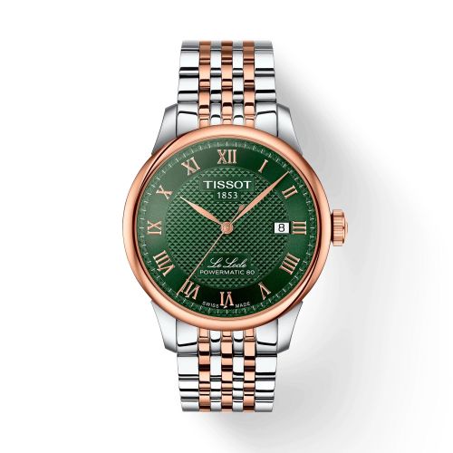 Tissot Le Locle Powermatic 80 39.3 Stainless Steel - Rose Gold / Green / Bracelet